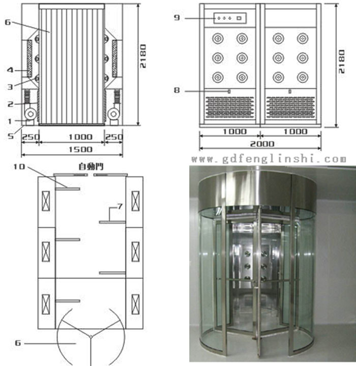 旋轉(zhuǎn)門(mén)風(fēng)淋室設(shè)計(jì)不僅要考慮到凈化效果,還要兼顧人性化、美觀性和實(shí)用性。 旋轉(zhuǎn)門(mén)風(fēng)淋室設(shè)計(jì)不僅要考慮到凈化效果,還要兼顧人性化、美觀性和實(shí)用性。